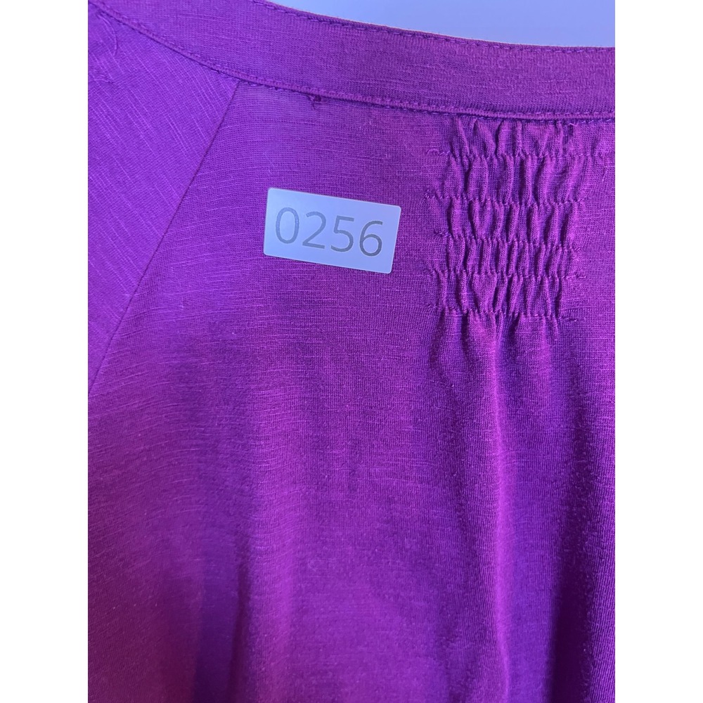 Faded Glory Womens Henley Pintuck Pleated Slub Knit Top Purple 2X - Picture 6 of 6